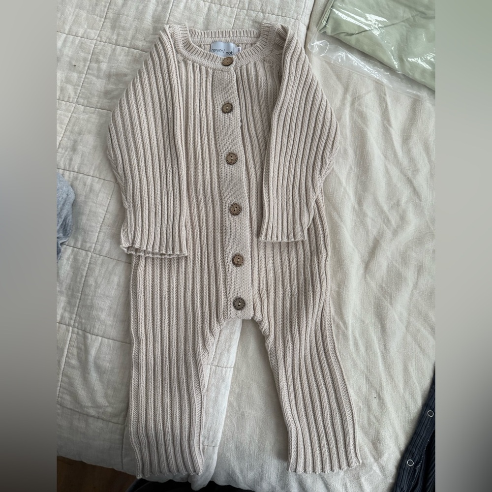 Cozy Ribbed Knit Baby Onesie